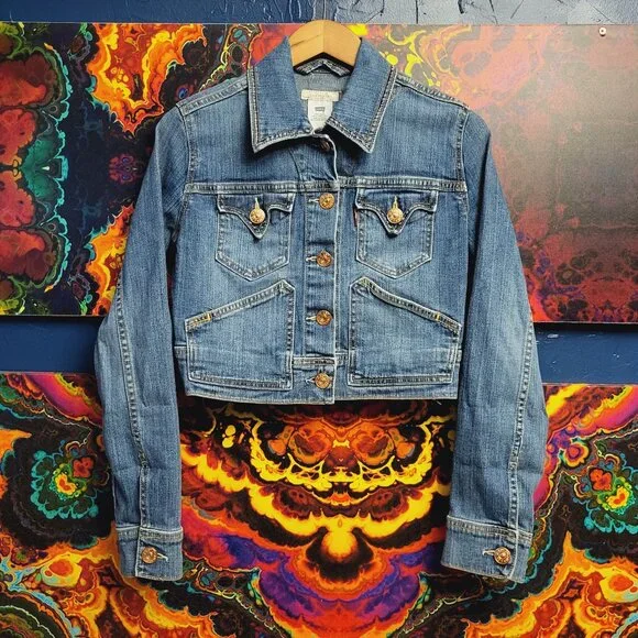 Levi’s Jeans ~ Sz M ~ Cropped ~ Long Sleeve Denim Jacket ~ NWOT - Picture 5 of 10
